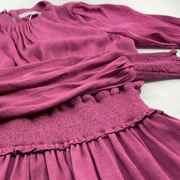 Forever New - Jessica Long Sleeve Smock Dress - Women's Size 4 - Magenta Haze - Picture 7 of 10
